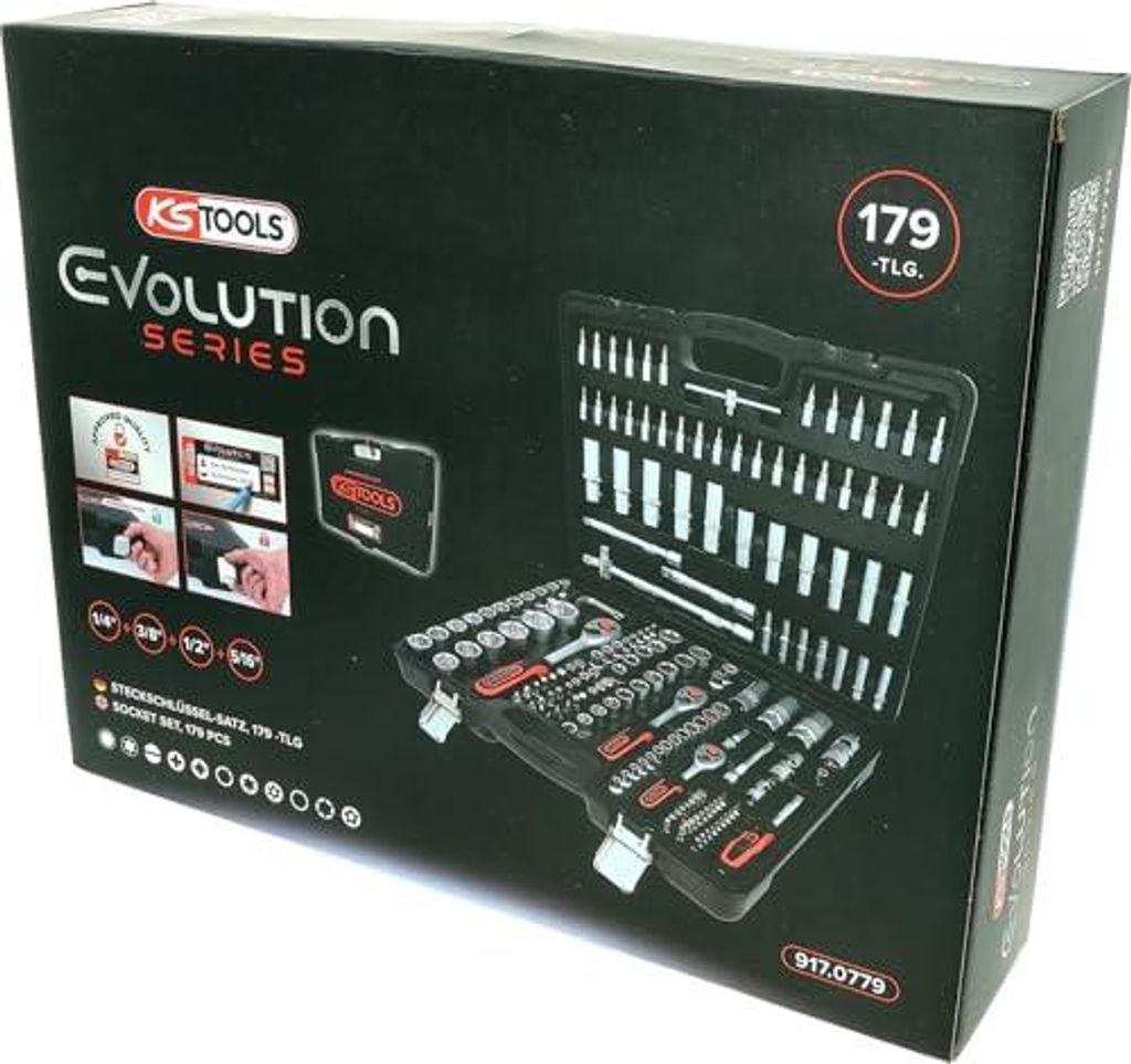 KS Tools 1/4 +3/8 +1/2 chiave a bussola 179 pz. 917.0779 Immagine del prodotto 
