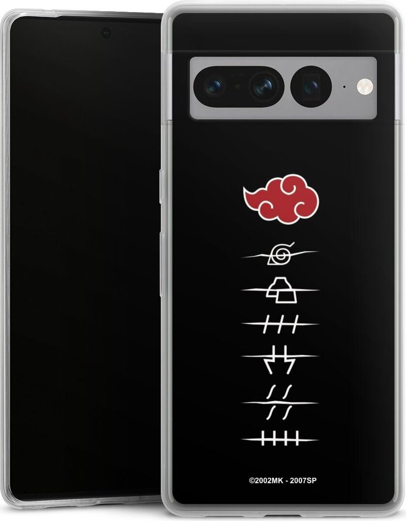 DeinDesign Slim Hülle für Google Pixel 7 Pro Silikon Case Ultra Dünn Handyhülle Naruto Shippuden Offizielles Lizenzprodukt Akatsuki