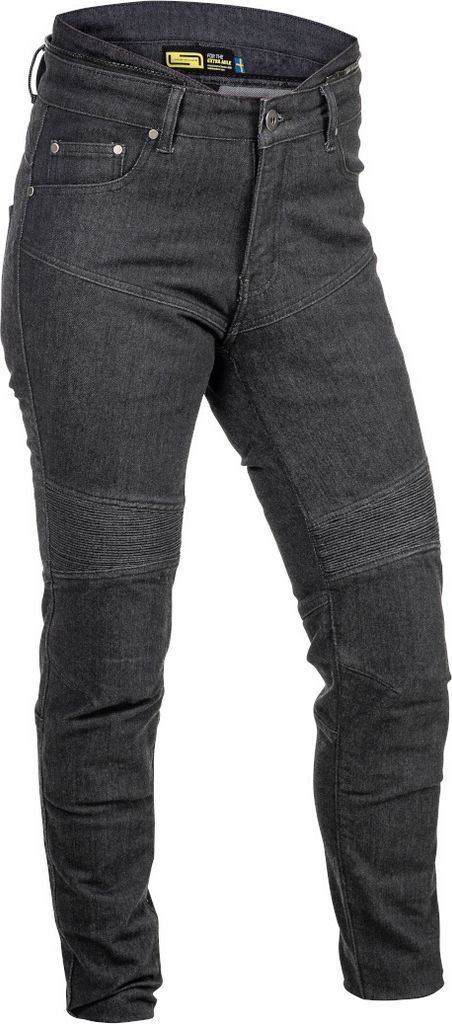 Lindstrands Lejen Damen Motorrad Jeans, dunkelgrau (charcoal), 42