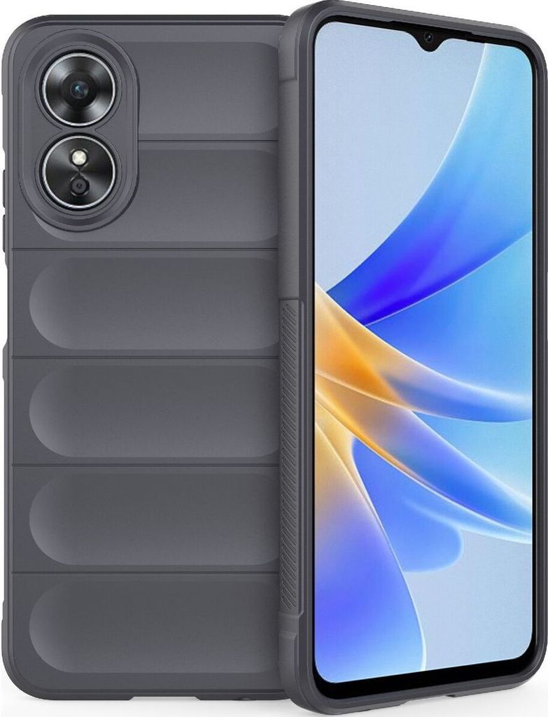 Mobigear Bumpy OPPO A17 Hülle Flexibles TPU Backcover - Charcoal