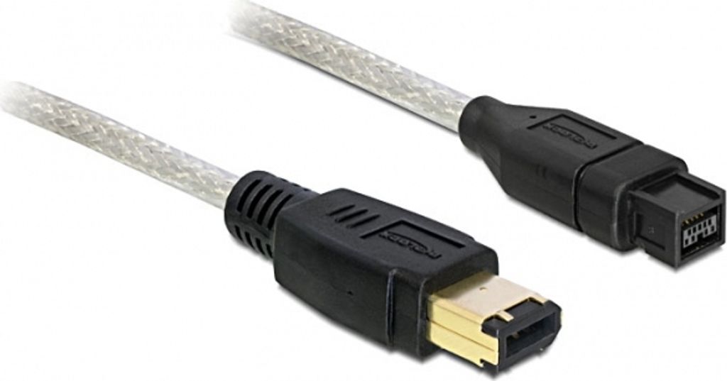Delock Firewire Cable - Firewire 9 -Pins Männlich - Firewire 6 -Pins Männlich - 2,00 M - Schwarz