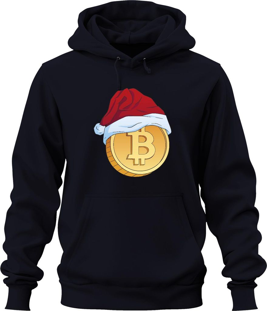 Bitcoin Weihnachtsmtze Krypto - Weihnachten Weihnachtsgeschenk Christmas Uni Hoodie Kapuzenpullover, Navy, 3XL