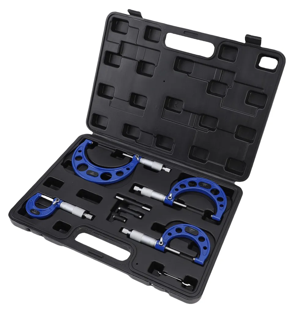 Kit micromètres pour constructeurs de machines mesure de 0 à 4 po - 4