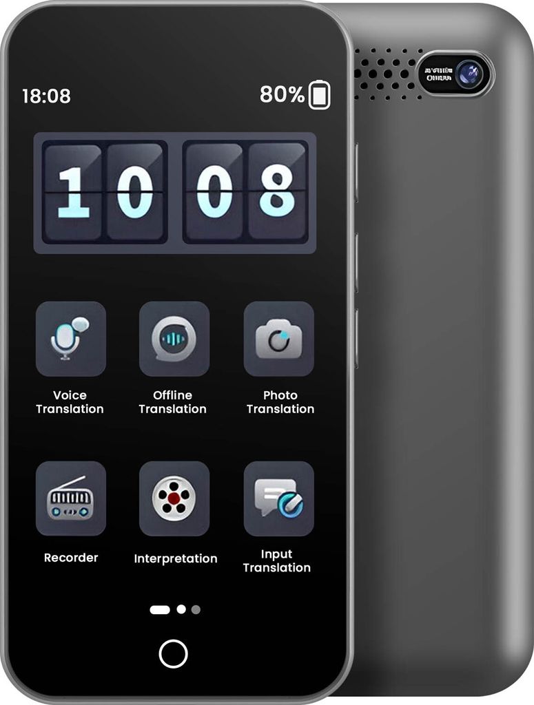 Avizar, KI-Übersetzer 142 Sprachen Sprachfoto Offline 4,0" Touch, Schwarz