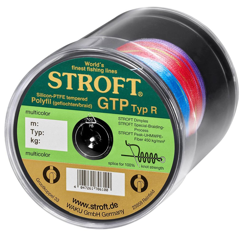Schnur STROFT GTP Typ R Geflochtene 500m multicolor R7-0,300mm-18kg