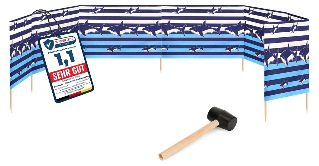 Garronda plage pare-vent 10m de long plus maillet en Image du produit 