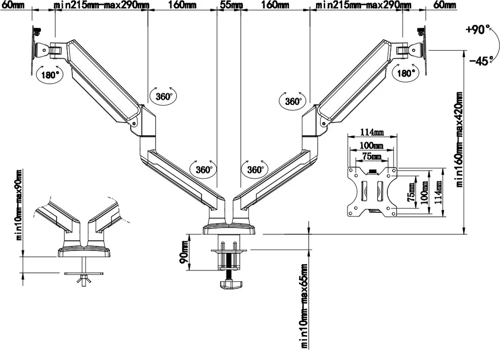 Support Écran Ergonomique - Évitez le Mal de Dos avec ce Double Support PC