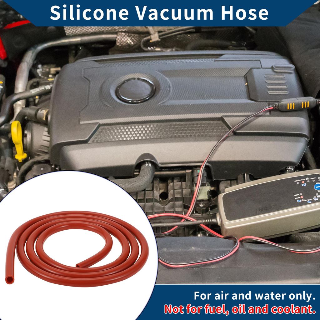 Silikon-Vakuumschlauch für Automobil-Vakuumsysteme Hochtemperatur 6,6FT 3/8" 10mm ID 2mm Dicke 1 Stück Rot