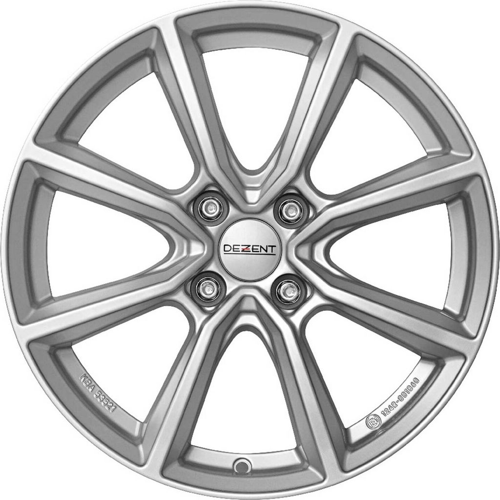 4x DEZENT Felge TN silver 7x17 ET45 4x100 TTNY2SA45 kompatibel mit Hyundai BAYON INSTER i10 i20 i20 Active i20 Coupe