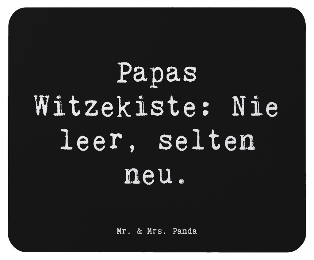 Mr. & Mrs. Panda Mauspad Spruch Vater Witzekiste - Schwarz - Geschenk, Papa Spaß, pc, laptop, Mousepad, gummi, Familie, Papas Witze, Vaterschaft, ...