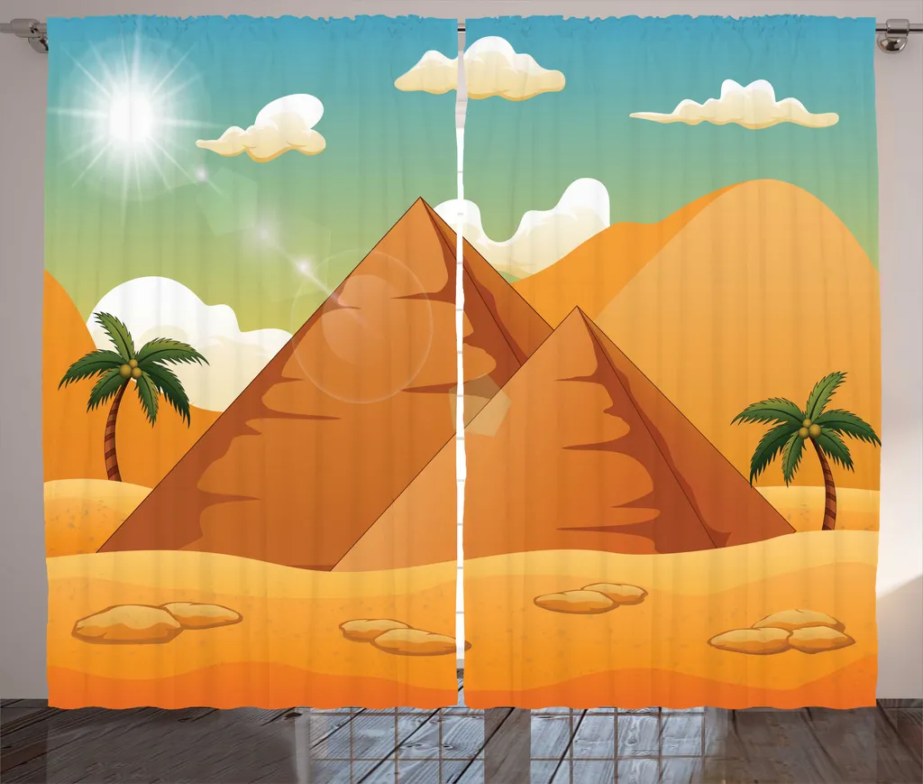 ABAKUHAUS Dune Rideau Rustique à Fronces Pyramid Hills 280 x 225 cm Bleu