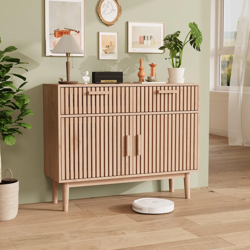 Madia Moderna Fortuna Lai Rovere 100cm - Credenza Design Gola Verticale