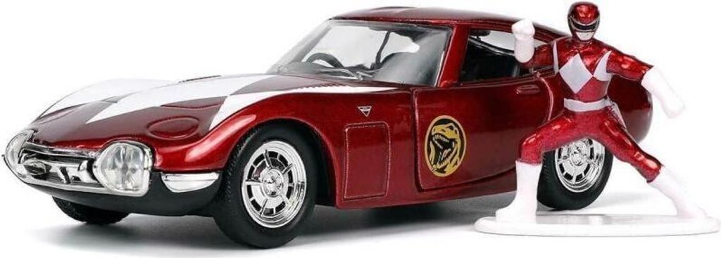 TOYOTA 2000GT 1967 avec POWER RANGER rouge, JAD33074, Maßstab1/32, JADA TOYS