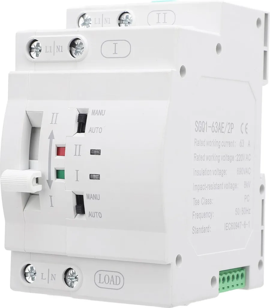 Commutateur de transfert automatique SGQ1-63AE 2P 63A pour générateur