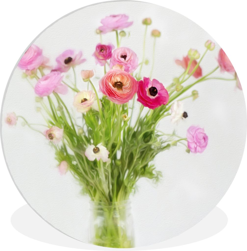 MuchoWow Rundes Wandbild - Runde Bilder Stillleben - Blumen - Frühling Ø 30 cm Kreis Wanddekoration Kunststoff - Wandkreis - Wandschmuck - Schl...