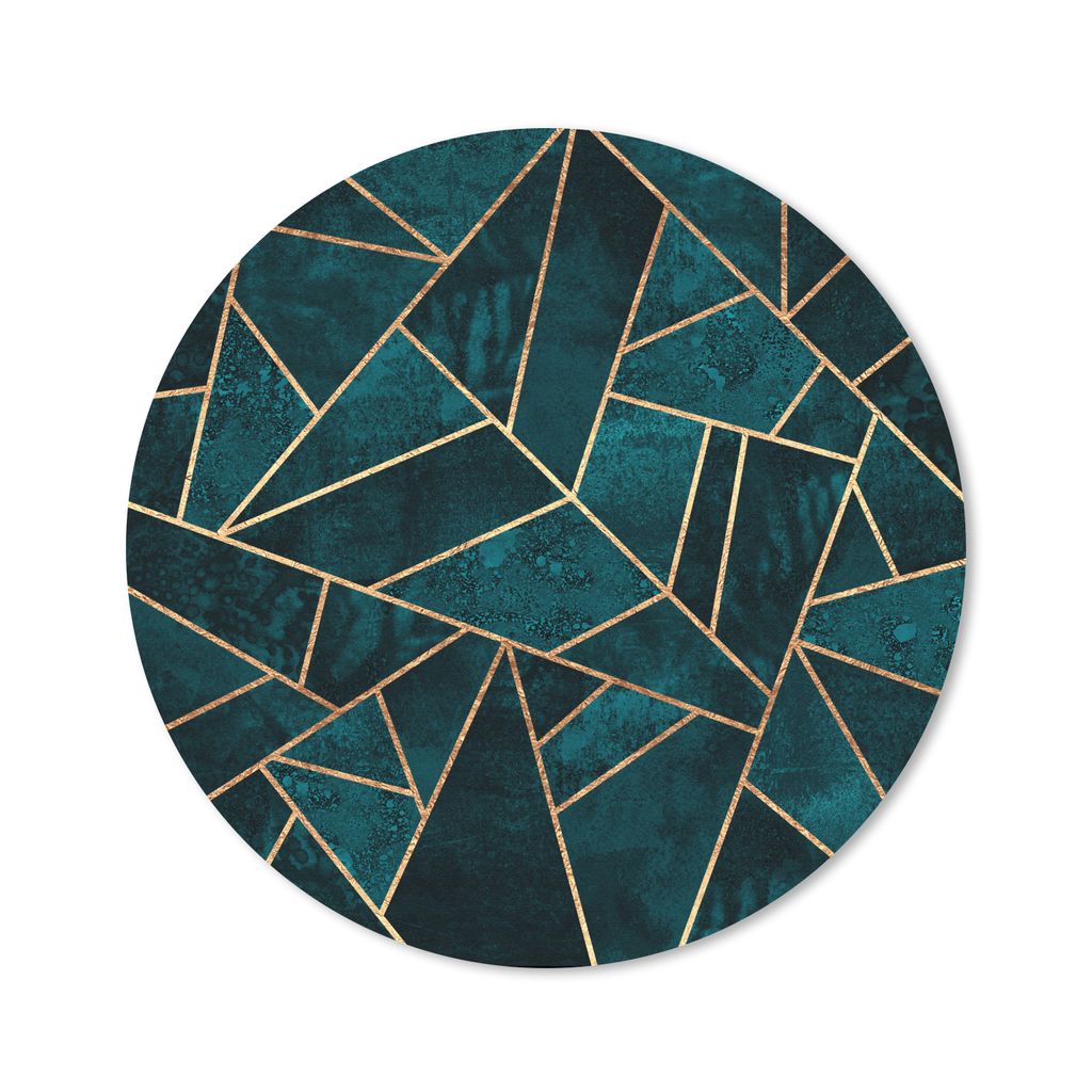 MuchoWow Mauspad Mousepad Steine - Gold - Luxus - Muster - Abstrakt 40x40 cm - Mousepads - Maus Mat - Pad - Mausunterlage - Schreibtisch Accessoires