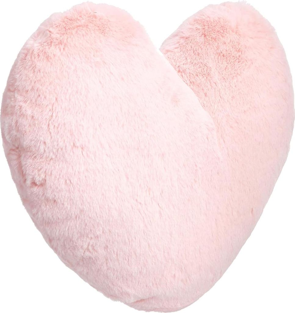 Amazon Basics Dekoratives Kissen in Herzform, Pfingsrosenrosa, 45 x 41 cm