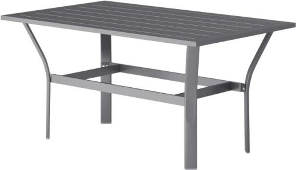 Dunkelgrau Metall Beistelltisch 91,5x55x45 cm Balkontisch Lamellendesign Wetterfest Pflegeleicht Sofatisch Outdoor Fuer Balkon Garten Terrasse Veranda