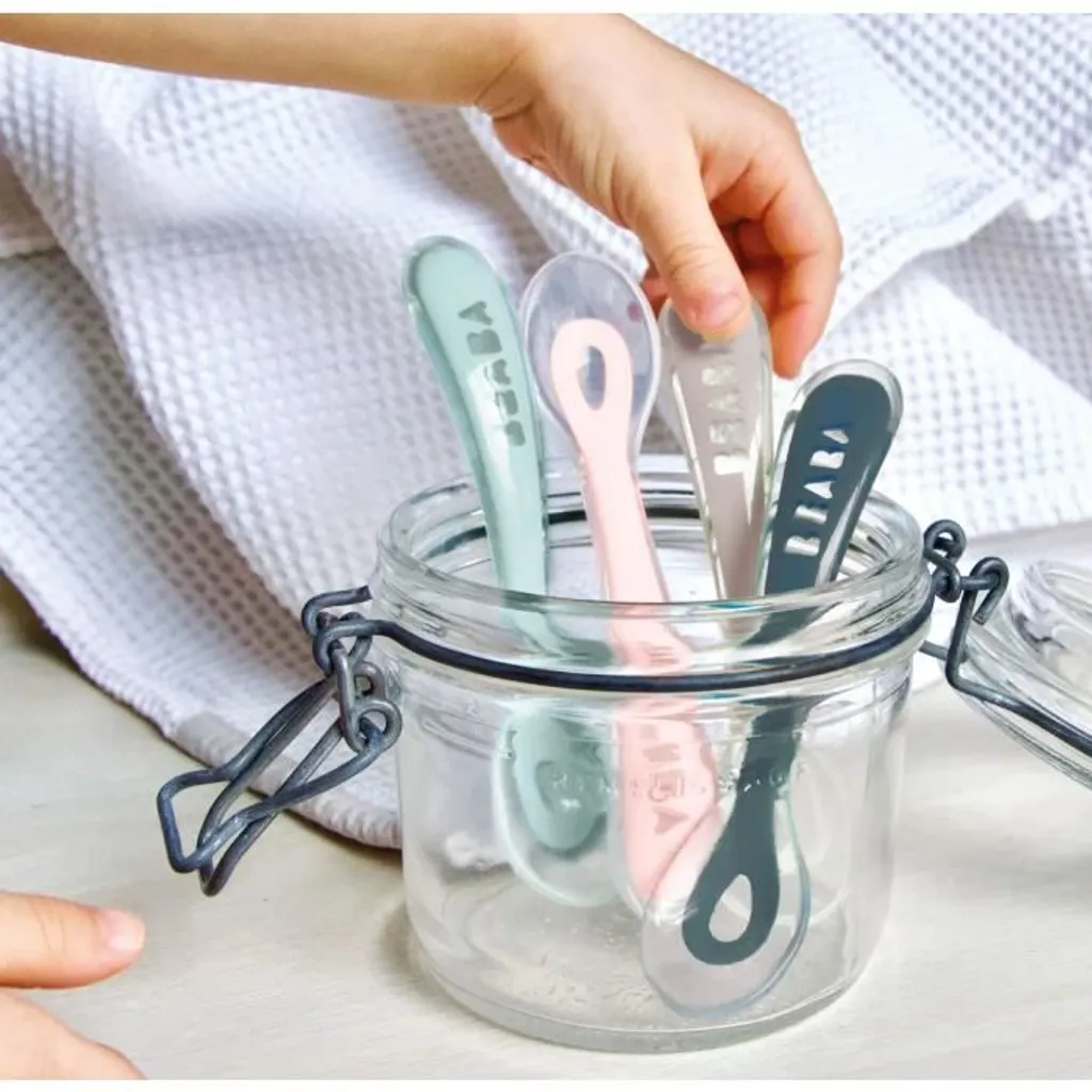 Cuillères Silicone Bébé BEABA - Transition Alimentaire Douce et Sans Douleur