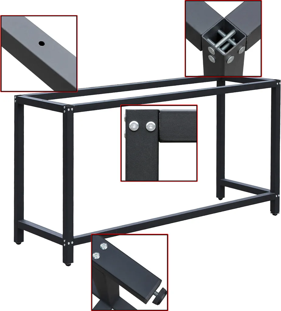 Support d'établi fixe 50x100x80cm cadre de table de travail en acier