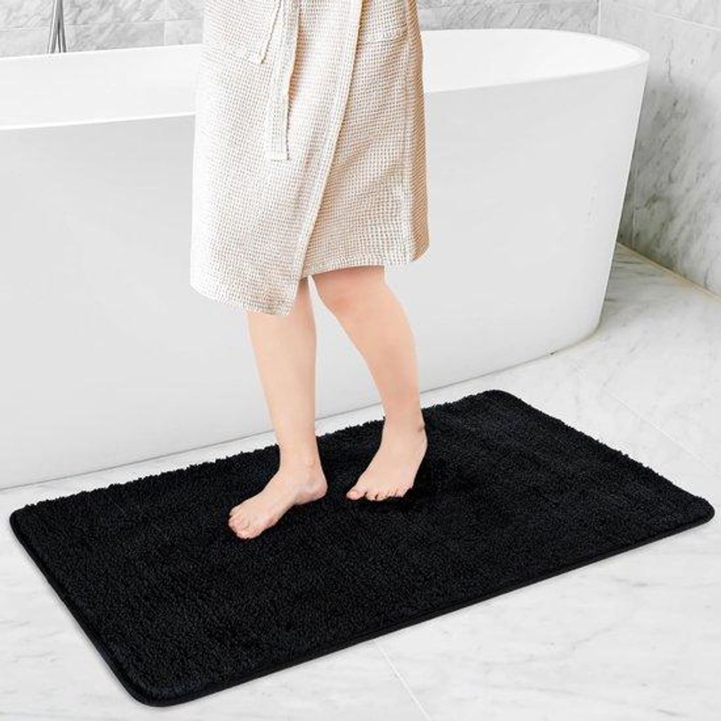 Antislip-Badmat für Wohn- und Badezimmer, 80 x 150 cm, schwarz, PVC