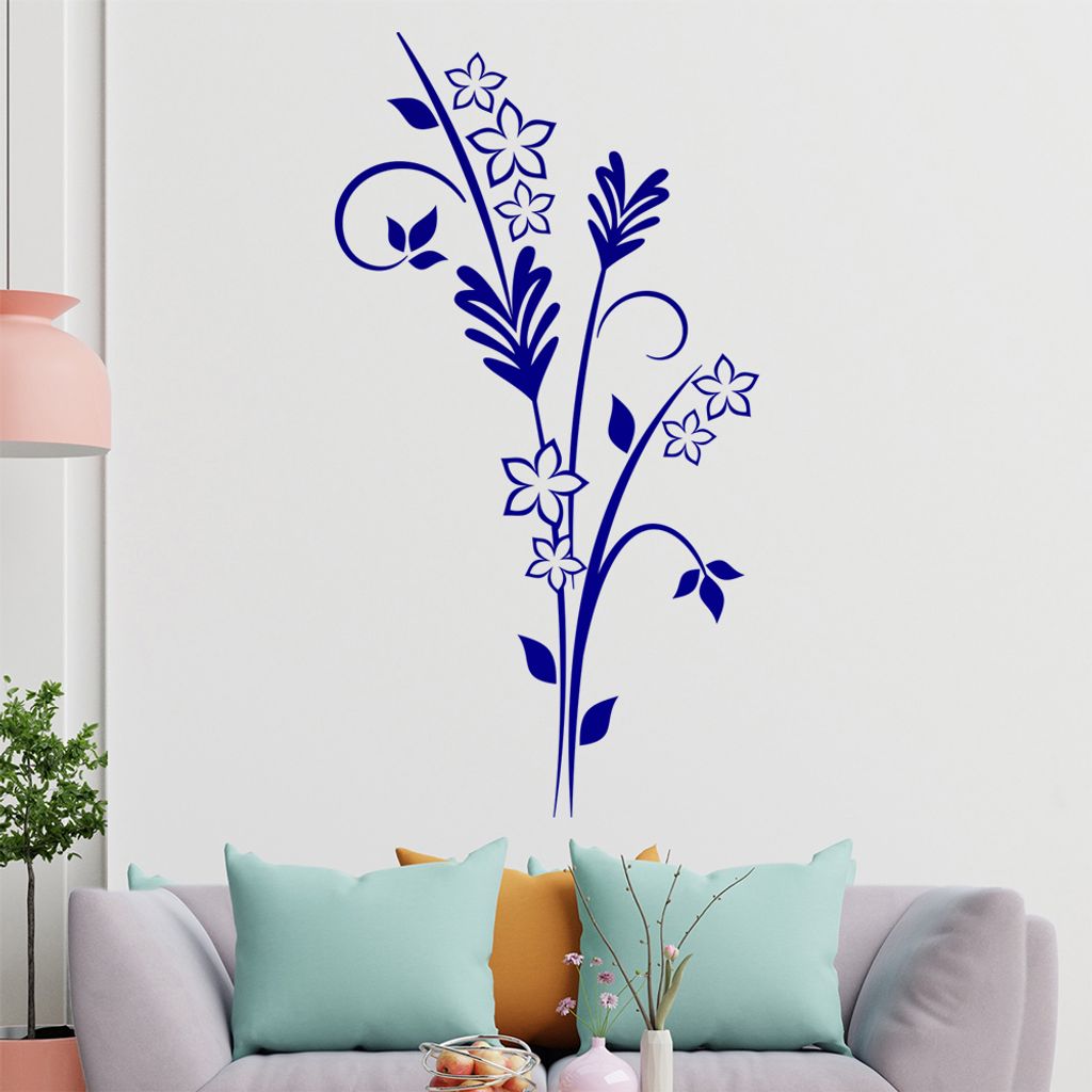 Blumen - Sterne - Ornamente Wandtattoo in 6 Größen - Wandaufkleber Wall Sticker - Dekoration, Küche, Wohnzimmer, Schlafzimmer, Badezimmer