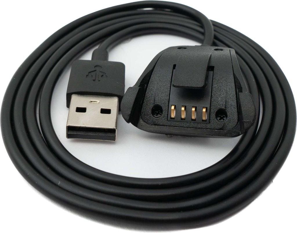 SYSTEM-S USB 2.0 Kabel 100 cm Ladekabel für TomTom Runner 2 3 Spark 3 Smartwatch Schwarz