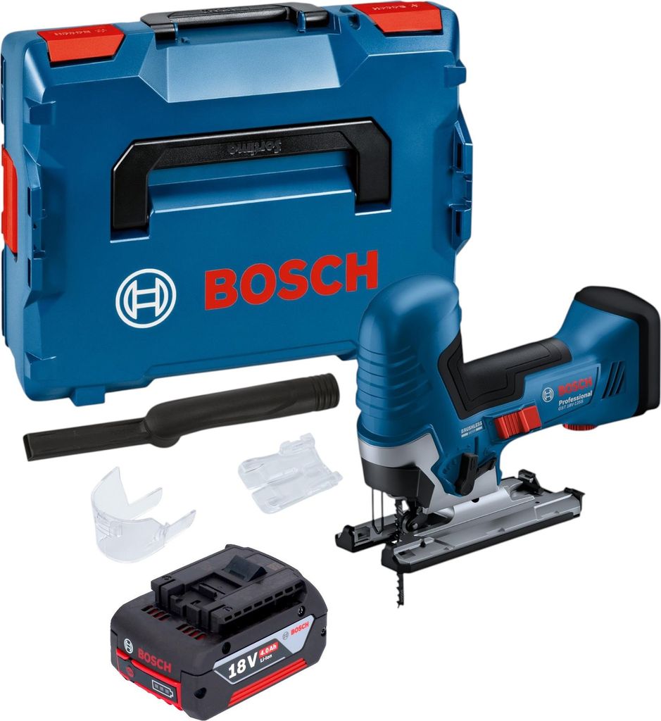 Bosch GST 18V-125 S Professional Akku Stichsäge 18 V 125 mm Brushless + 1x Akku 4,0 Ah + L-Boxx - ohne Ladegerät
