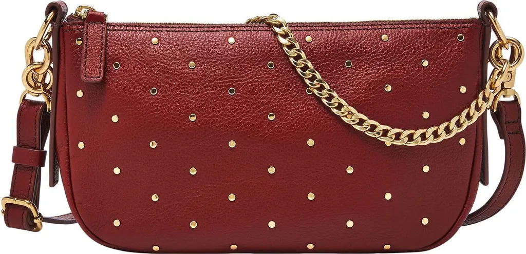 Sac Bandoulière Cuir Scarlet Jolie Shoulderbag Fossil avec Détails