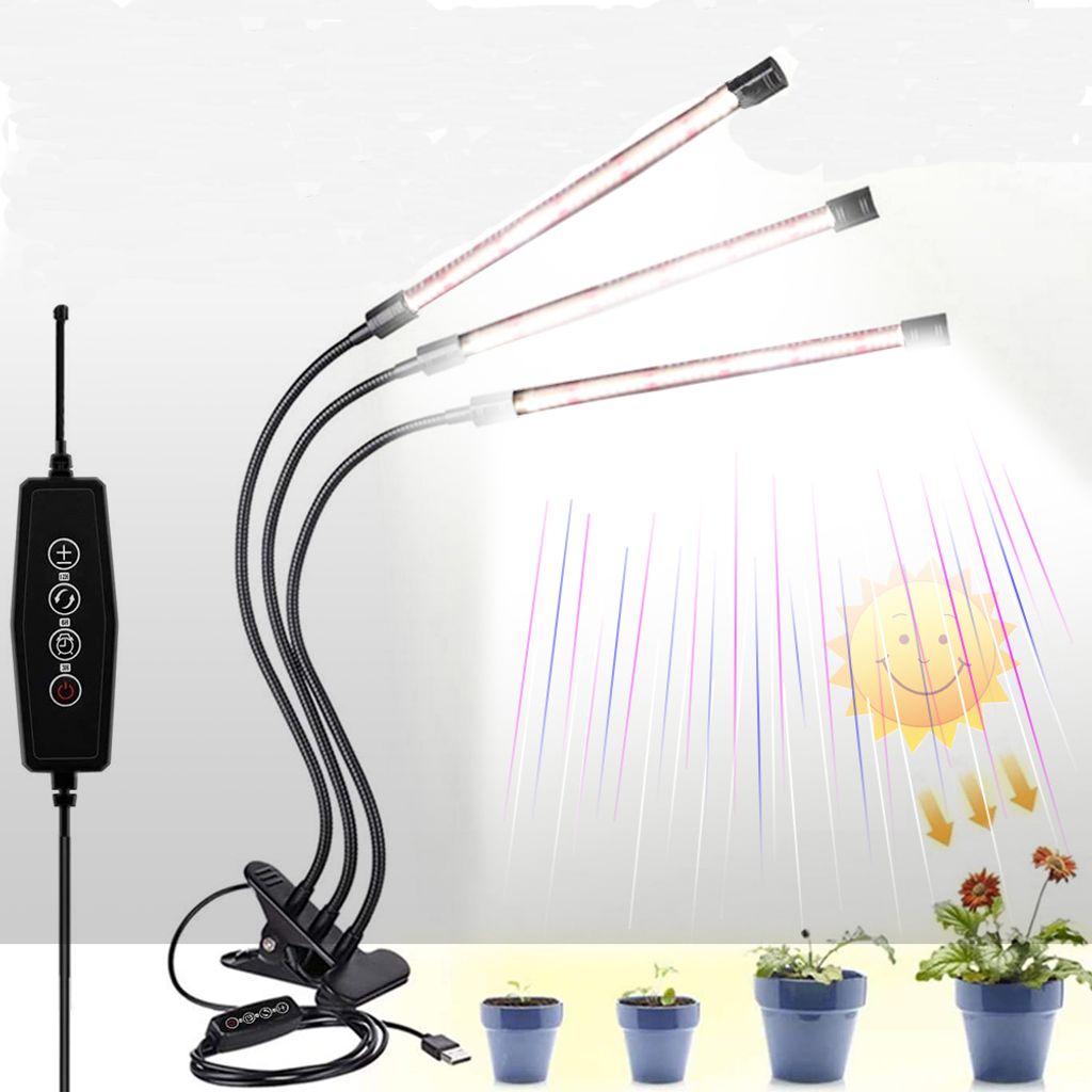 Dual Kopf LED Pflanzenlampe 60W Pflanzenleuchte Vollspektrum 360° Flexible Licht 
