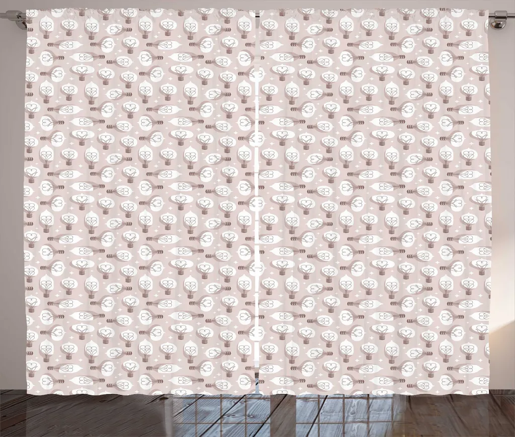 Paire de rideaux universels pour salon motif abstrait taupe 280x225