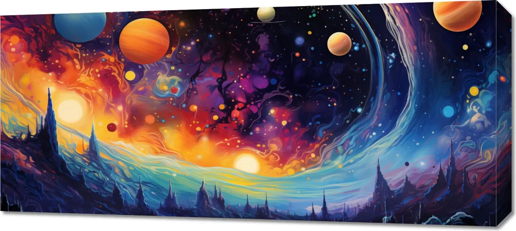 Quadro 90x40cm Orchestra intergalattica - 1