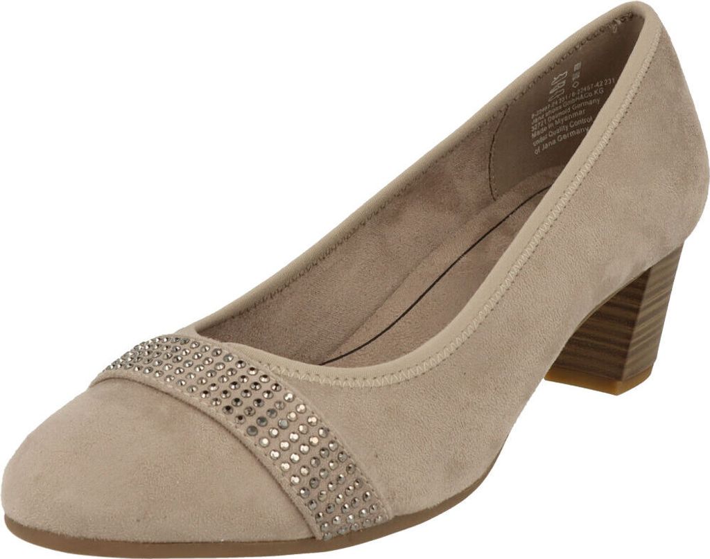 Jana Vegan 8-22467-42 Damen Schuhe Komfort H-Weite Pumps Glitzer Stone