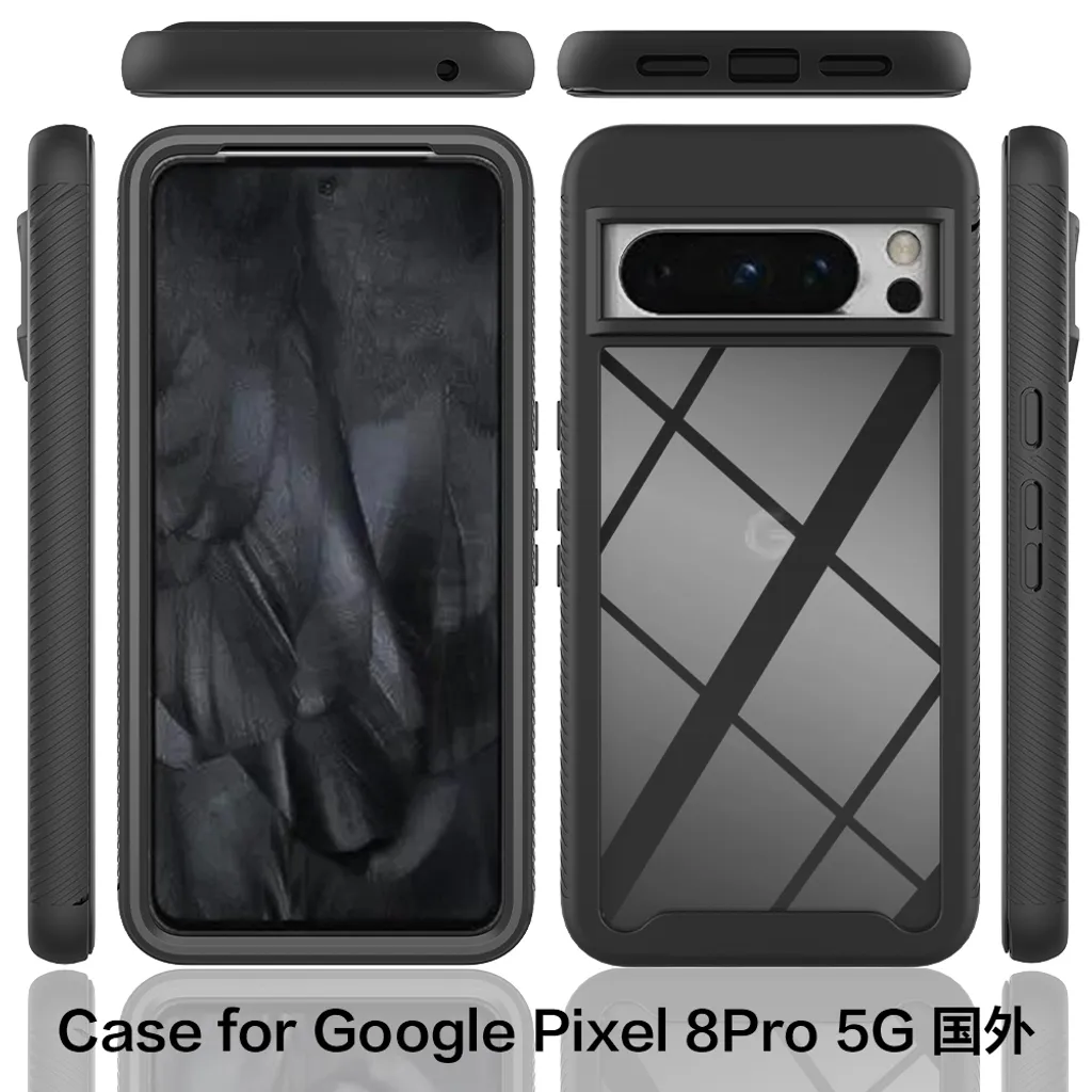 Custodia Protettiva Pixel 8 Pro Trasparente | Bumper Blu Navy Robusto - 2