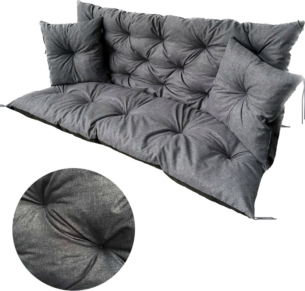 Kissen für Hollywoodschaukel Set 180x60x50 Sitzkissen Bankkissen Gartenkissen Bankauflage für Gartenbank Ecolen