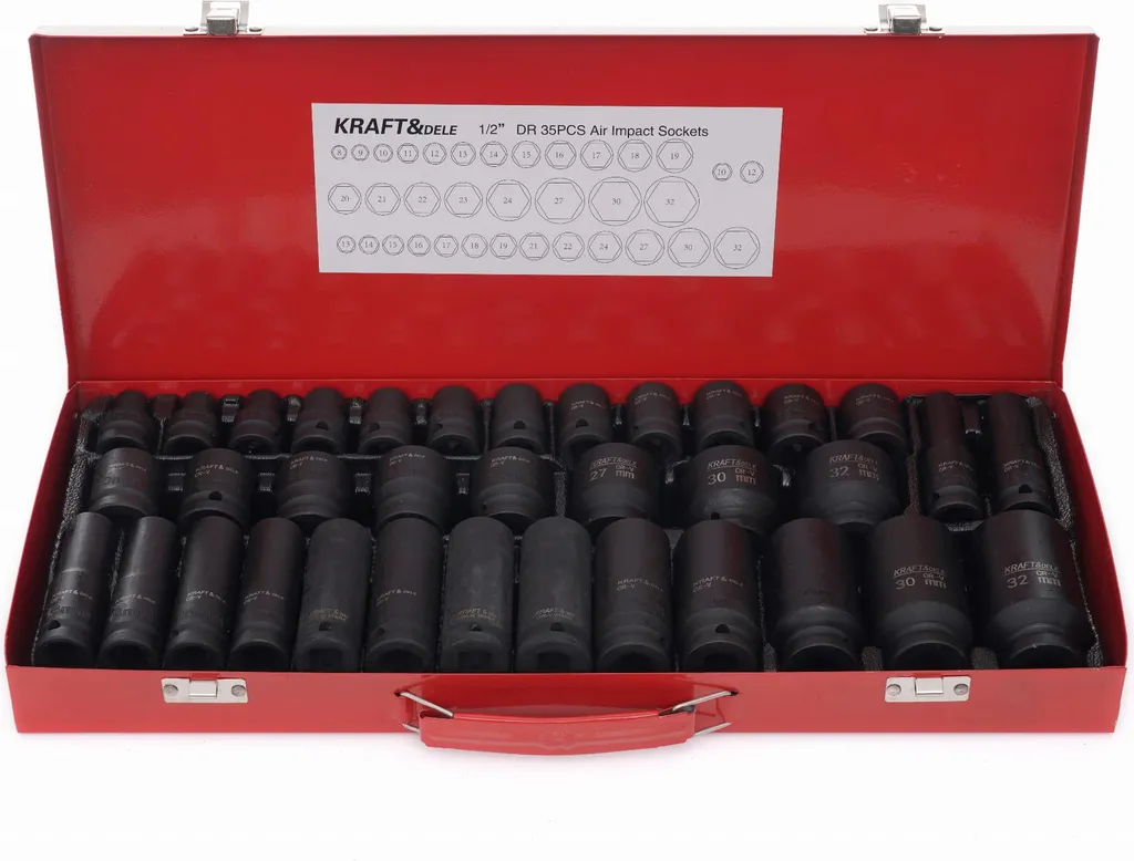 Kraft&Dele KD11756 Coffret de douilles à chocs 8-32mm - 35 pièces