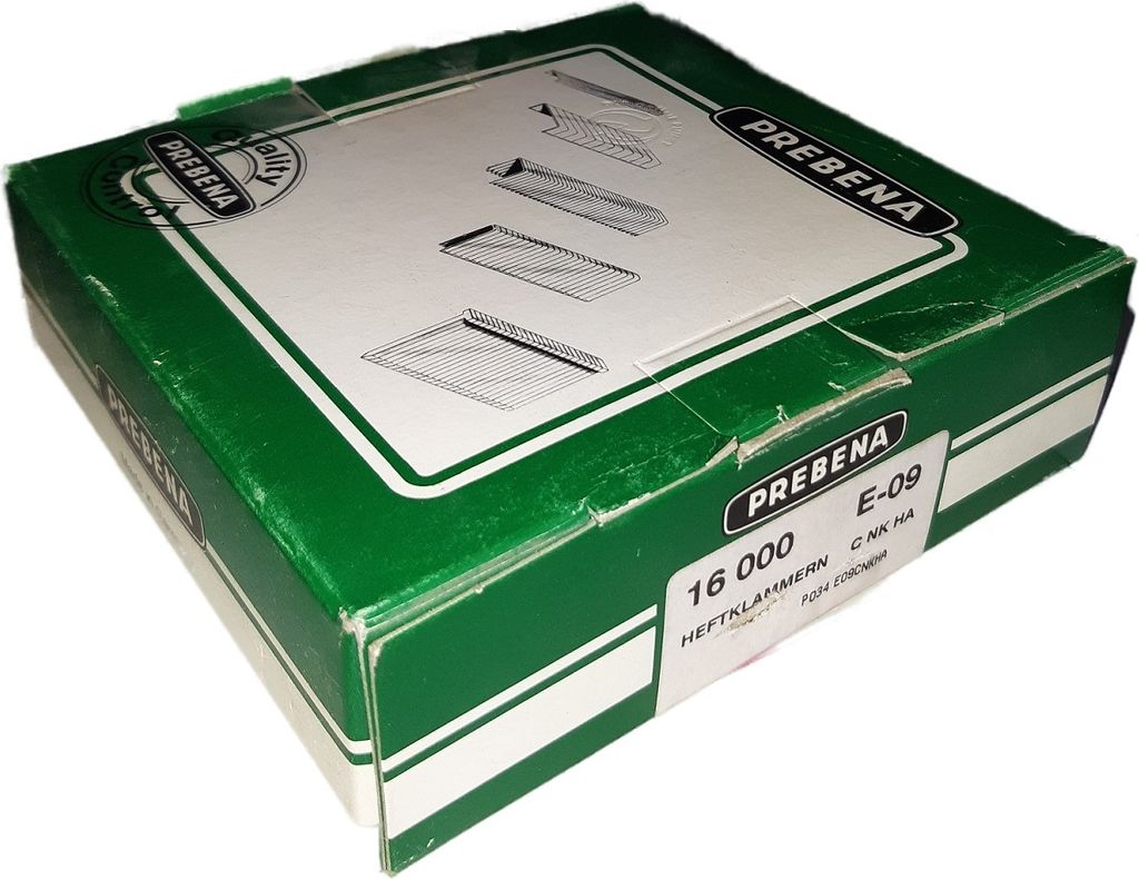 Prebena E Klammern 9mm verzinkt BeA Paslode Schneider Würth 90 Senco L KL-12 16M