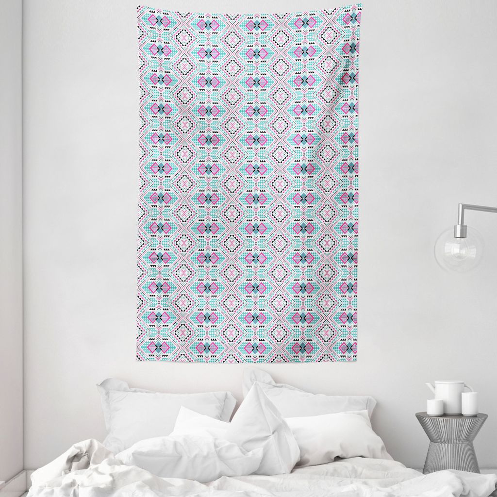 ABAKUHAUS guatemaltekisch Wandteppich und Tagesdecke, Funky Tribal Traditional aus Weiches Mikrofaser Stoff Waschbar ohne Verblassen Digitaldruck, ...