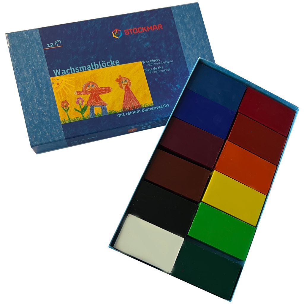 Stockmar Wachsmalblöcke - 12 Farben im Kartontui Produktbild 