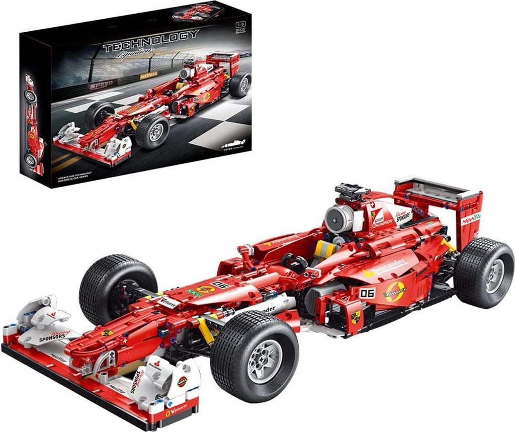 F1 5006 Rot Statische Version Sportwagen Modell 1:8 MOC Produktbild 