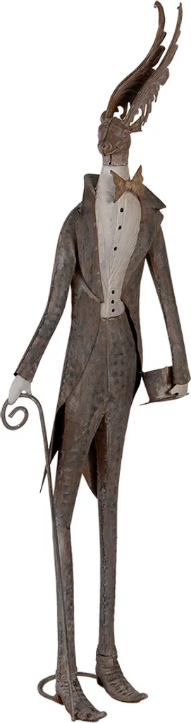 Statue Cerf Décorative Grand Format 84 cm en Métal Brun Clayre & Eef