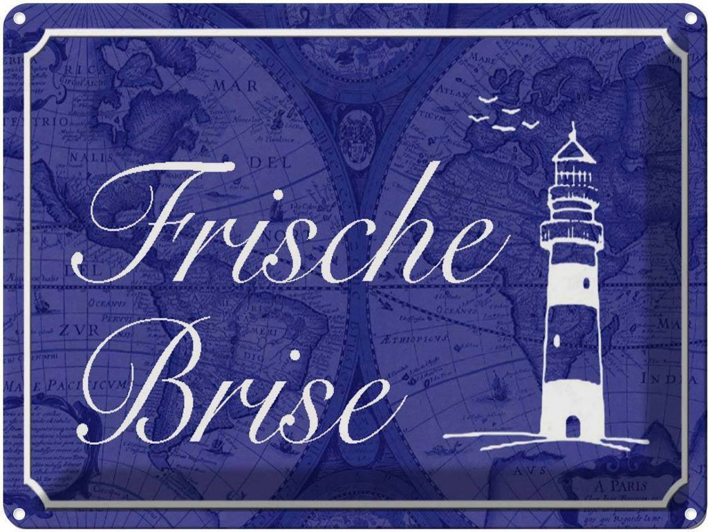 vianmo Blechschild 30x40 cm Frische Brise Meer Leuchtturm Produktbild 