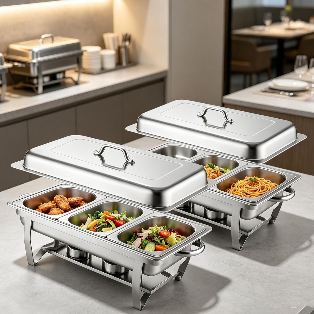 2er Pack Chafing Dish Buffet Set,9L Rechteckige Catering Produktbild 
