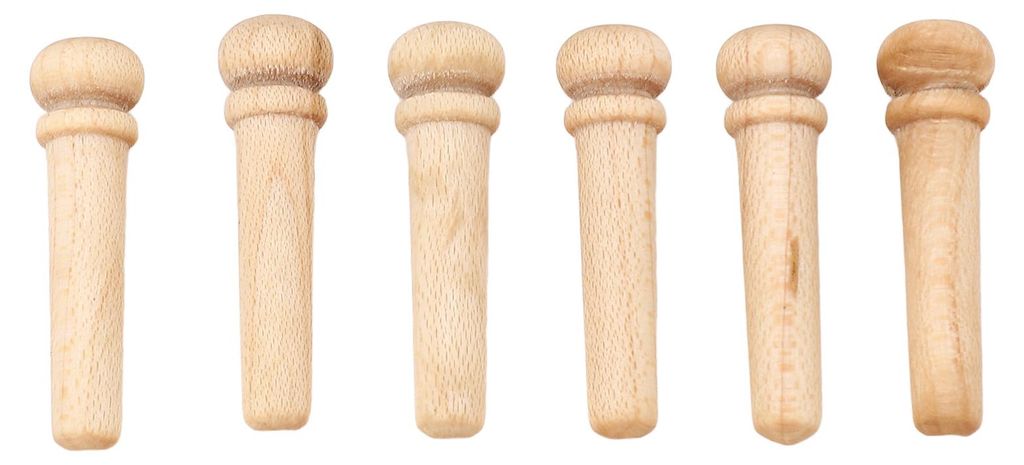 6 Stück Ersatz-Stegbolzen aus Ahornholz für Gitarrenübungen