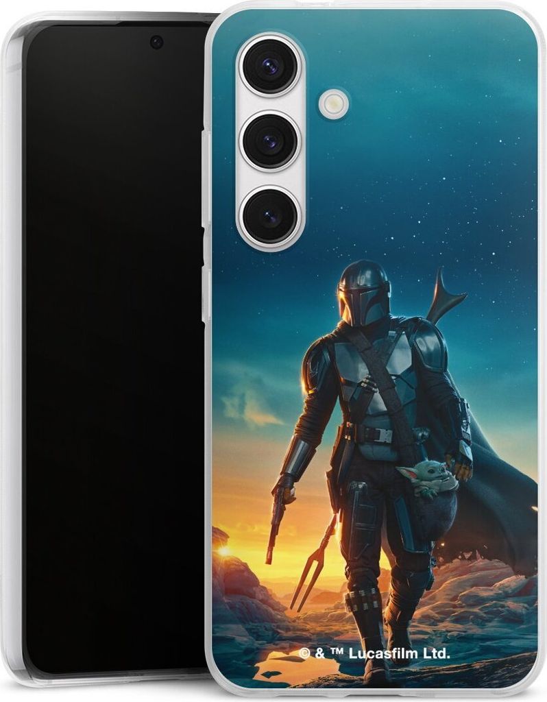 DeinDesign Handyhülle für Samsung Galaxy S24 Silikon Hülle Case Smartphone Schutzhülle Sonnenuntergang Star Wars The Mandalorian