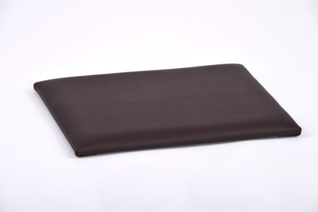 Sitz-Kissen Sitz-Polster Stuhl-Kissen Kunst-Leder 100.000 Scheuertouren 40 x 33 x 2 cm versch. Farben , Farbe:braun