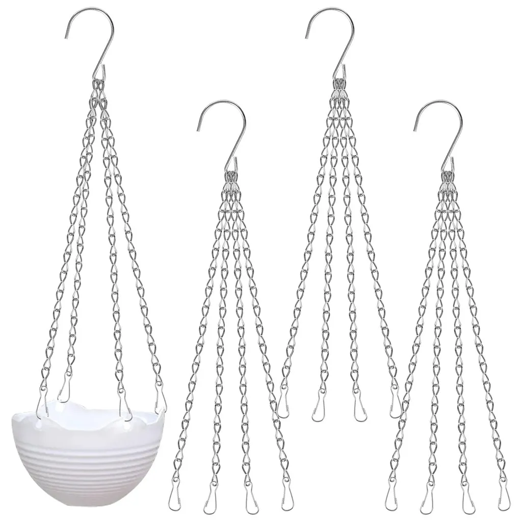 Chaînes métalliques pour jardinières suspendues et paniers de fleurs x4