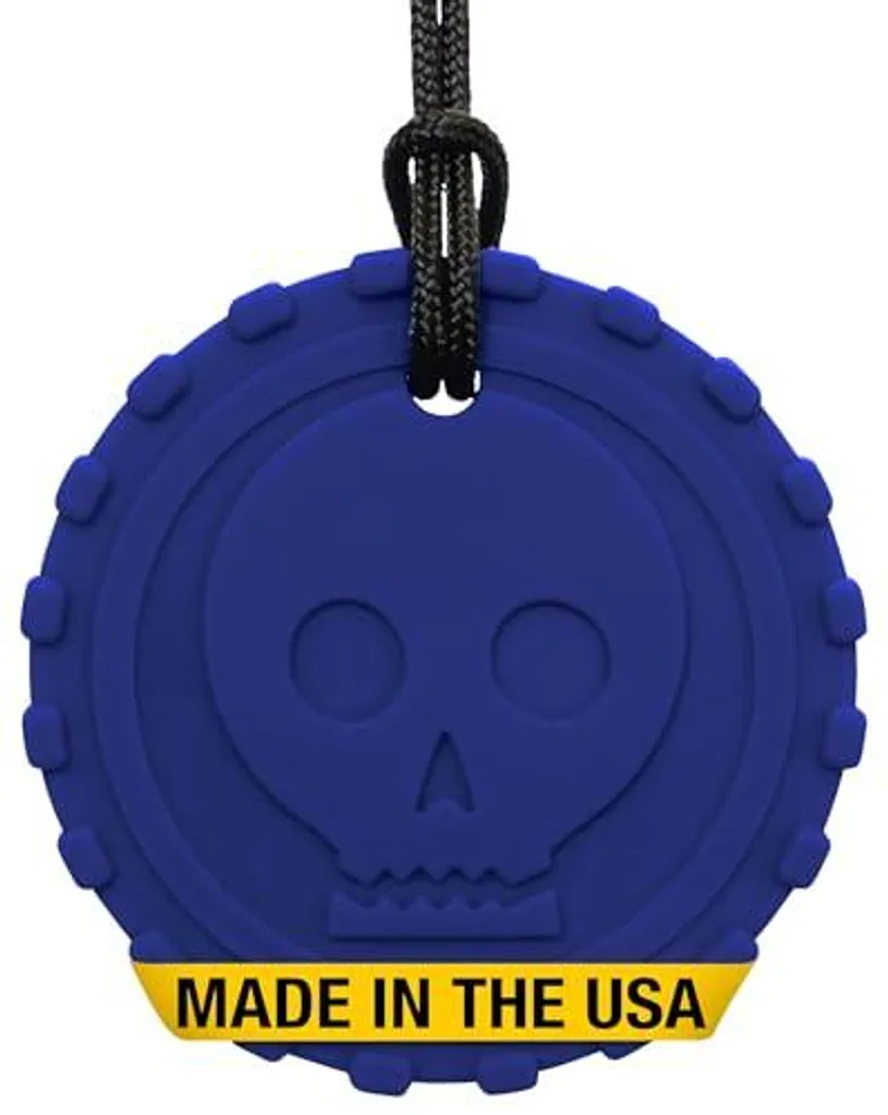 Bijou à Mâcher Bleu Foncé Ark - Pièce de Monnaie en Silicone Médicalisé