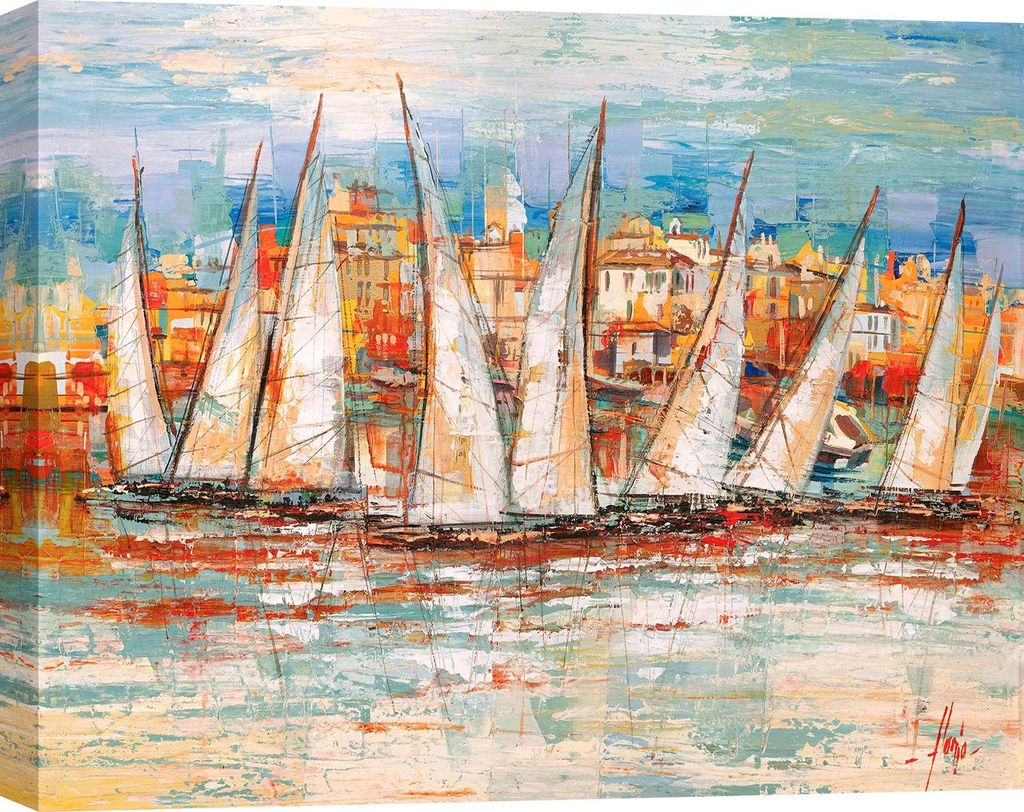 Leinwandbilder Segelboote - Luigi Florio - Italienische Regatta - 100 x 70 cm