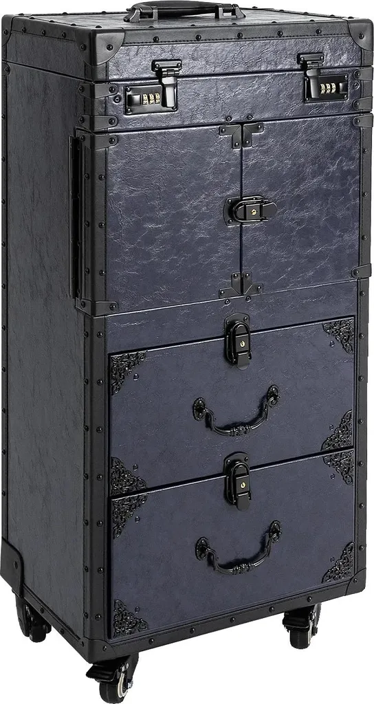 Chariot de maquillage bleu avec rangement multicouche nomade - 35kg